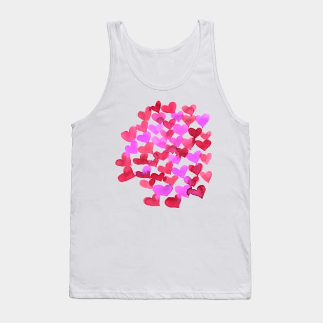 Watercolor melting hearts - pink and red Tank Top by wackapacka